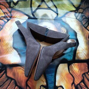 NWT Taupe Suede Point Toe Slingback Heels